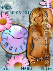 Hot Beauty Clock theme screenshot