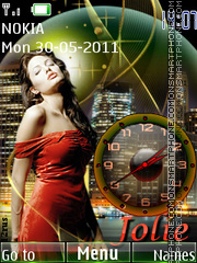 Angelina Jolie Flash Clock theme screenshot