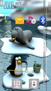Penguin Anime Cartoon theme screenshot