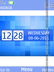 Blue SWF Clock 01 theme screenshot