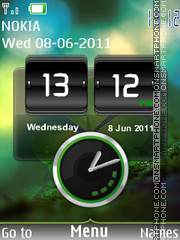 Iphone Green Clock tema screenshot